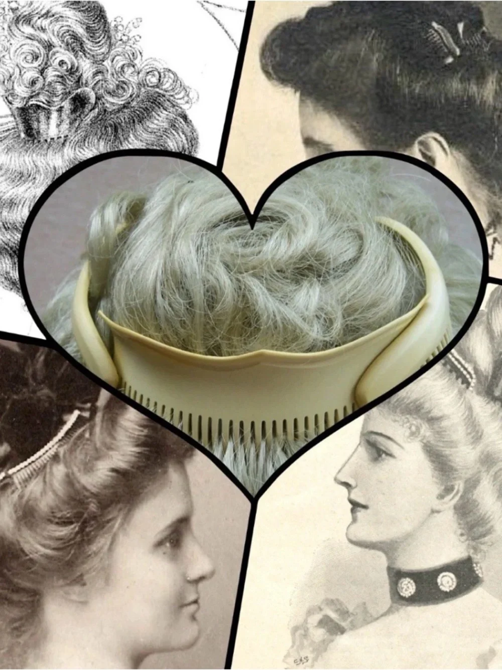 Victorian Hair Comb Fork Lot of 10 Gold Inlay Butterscotch Amber Hair Ornaments